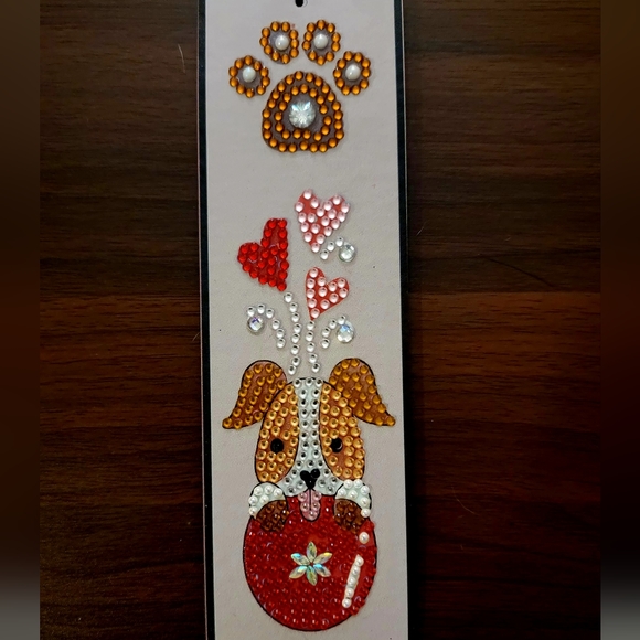 Puppy Love Bookmark Terrier Handmade Leather - Picture 2 of 4